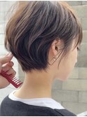 かきあげ前髪小顔まわりつや髪骨格補正丸みショートボブヘア