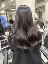 サイン 渋谷(SIGN)&nbsp;韓国ヘアレイヤーロンググレーベージュ前髪パーマ黒髪