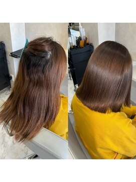 キング 高槻(K!ng) 縮毛矯正髪質改善ハイライトレイヤーカット高槻美容室エクステ