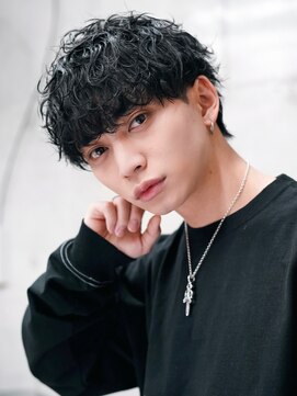 リップス 立川(LIPPS) リップス波打ちパーマモテるネープレスショート黒髪束感マッシュ