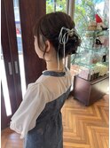 リボンヘアアレンジ
