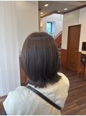 ぱつん外ハネボブ/ボブ/外ハネ/30代/40代/髪質改善/ツヤ髪