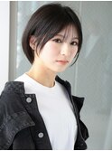 ショート/暗髪/ボブ/シースルーバング