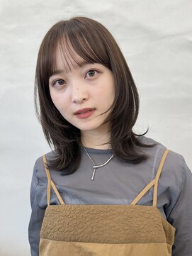 ガーデントウキョウ(GARDEN Tokyo) レイヤーミディアム/前髪カット/暗めカラー/グレージュ