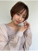 大人可愛いピンクブラウンショートウルフp1北浦和20代30代40代