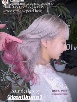 イエナ 渋谷(IENA) デザインカラーケアブリーチダブルカラーピンクベージュカラー