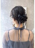 大人のゆるふわアップヘアアレンジ