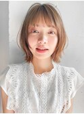 愛されデジタルパーマサイドバングダークアッシュ外ハネボブ