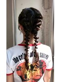 [アレンジ]ツイスト編み込みのラフアレンジ