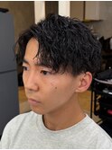 京都メンズカットメンズパーマ波巻きスパイラルパーマツイスパ