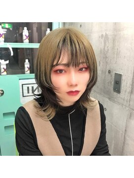 インク 渋谷(INK.) ミルクティーブロンドニュアンスウルフワンホンレイヤー渋谷