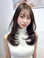 オニキス(ONYX) ブリーチ無しチョコブラウンハッシュカットケラチン髪質改善
