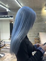 ヲタク 渋谷 代官山 恵比寿(wotaku.) ブルーカラーハイトーンケアブリーチ水色カラーペールブルー青髪