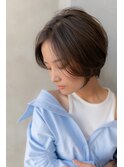 30代40代大人可愛い前下がりショートボブ/前髪/イルミナカラー