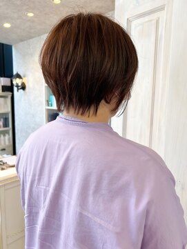 キャアリー(Caary) 福山市美容室Caary人気 スッキリショートヘアレッドブラウン