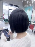 #タッセルボブ#ブルーブラック#髪質改善