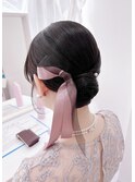艶重ね留めのシニョンスタイル
