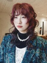 ボコカ(bococa) 【macana指名】暖色 レイヤーパーマ ワインレッド