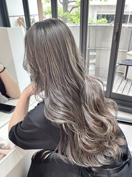 ブレンド 渋谷(BLend) ホワイトグレージュミニウルフデジタルパーマチェリーブラウン