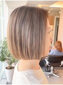 表参道髪質改善カラーハンサムショートボブアッシュブラウン30代