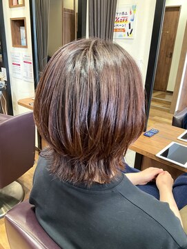 美容室ヒラトヤ 仙北店 ウルフレイヤー×オレンジブラウン