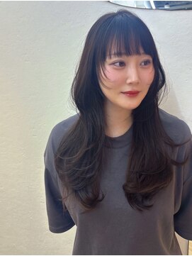 ポイントファイブバイソレイユ 豊橋駅前大通店(.5 by SOLEIL) ロングレイヤー顔周りレイヤー黒髪韓国風くびれヘア