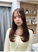 レイヤーカット/2wayバング/顔周りカット/透明感カラー
