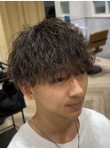 桑名メンズパーマ波巻きパーマプードルパーマッシュウルフ強め