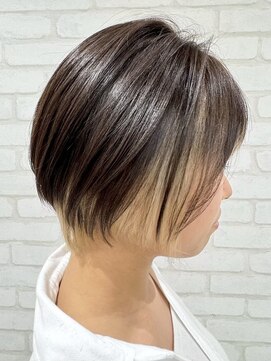 ガーデン 西川田店(garden) 宇都宮ショートボブ顔周りカット白髪ぼかしハイライト白髪染め