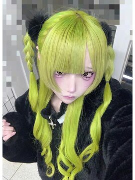 ヘアーグランデシーク(Hair Grande Seeek) ネオンライムグリーン エクステスタイル