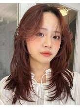 ヘアアンドライフ リー 山形北店(Re...) 韓国風ミディアムレイヤー/ピンクブラウン/20代30代40代