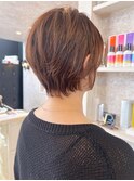 福山市美容院Caaryショートヘア夏ショートオレンジカラー