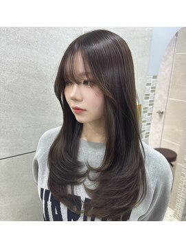 アンジェリカラボ 梅田店(ANGELICA LABO) 韓国風レイヤー×オリーブグレージュ