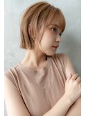 くびれボブ/ミルクティーベージュ/大人かわいい