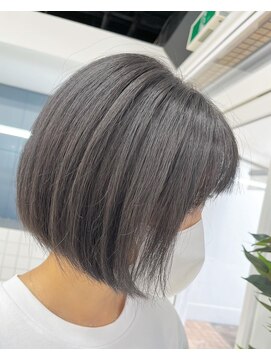 ネイビー(Navy) Navy【切りっぱなしボブ】透明感グレージュ