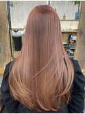 艶髪改善　絹髪ストレート　ピンクブラウン　カシスオレンジ