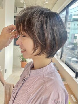 コンティロミー(CONTI ROMMY.) 小顔似合わせ☆ひし形ショートボブ髪質改善/艶髪くすみベージュ