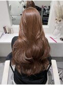 ハニーブラウンで韓国ロング