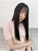 ディープブルー×切りっぱなしロング