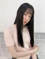 マアム ジー 明大前店(ma'am Zee) ディープブルー×切りっぱなしロング