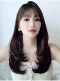レイヤーカット透明感似合わせカットロングレイヤー前髪カット