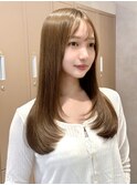 マロンベージュ/ショート/前髪/レイヤー/髪質改善/縮毛矯正錦糸