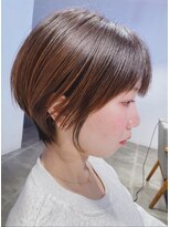 ルミエール(Lumiere by Natural) 丸みボブ/耳かけショート/シナモンベージュ/フォギーアッシュ