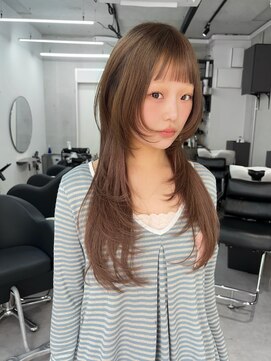 ハロ(Halo) 韓国レイヤーカット/ハッシュカット/ベージュカラー