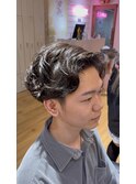 かきあげアップバング×ニュアンスパーマ