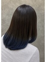 ピボット 与野西口店(pivot)&nbsp;艶ブラウン×裾ネイビー☆オシャレデザインカラー