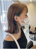 【大人気】イヤリングカラー　ブルー