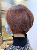 ピンクカラーショートボブ
