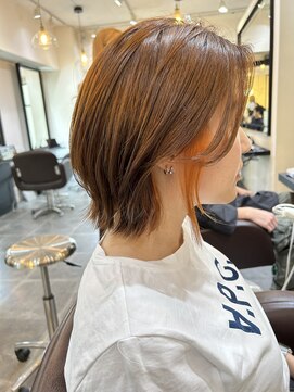 サロンドミルク 溝の口店(salon de MiLK) ケアブリーチで染めるインナーオレンジ(溝の口、武蔵溝ノ口】