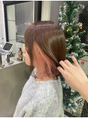 インナーカラー ペールピンク ダブルカラー デザインカラー